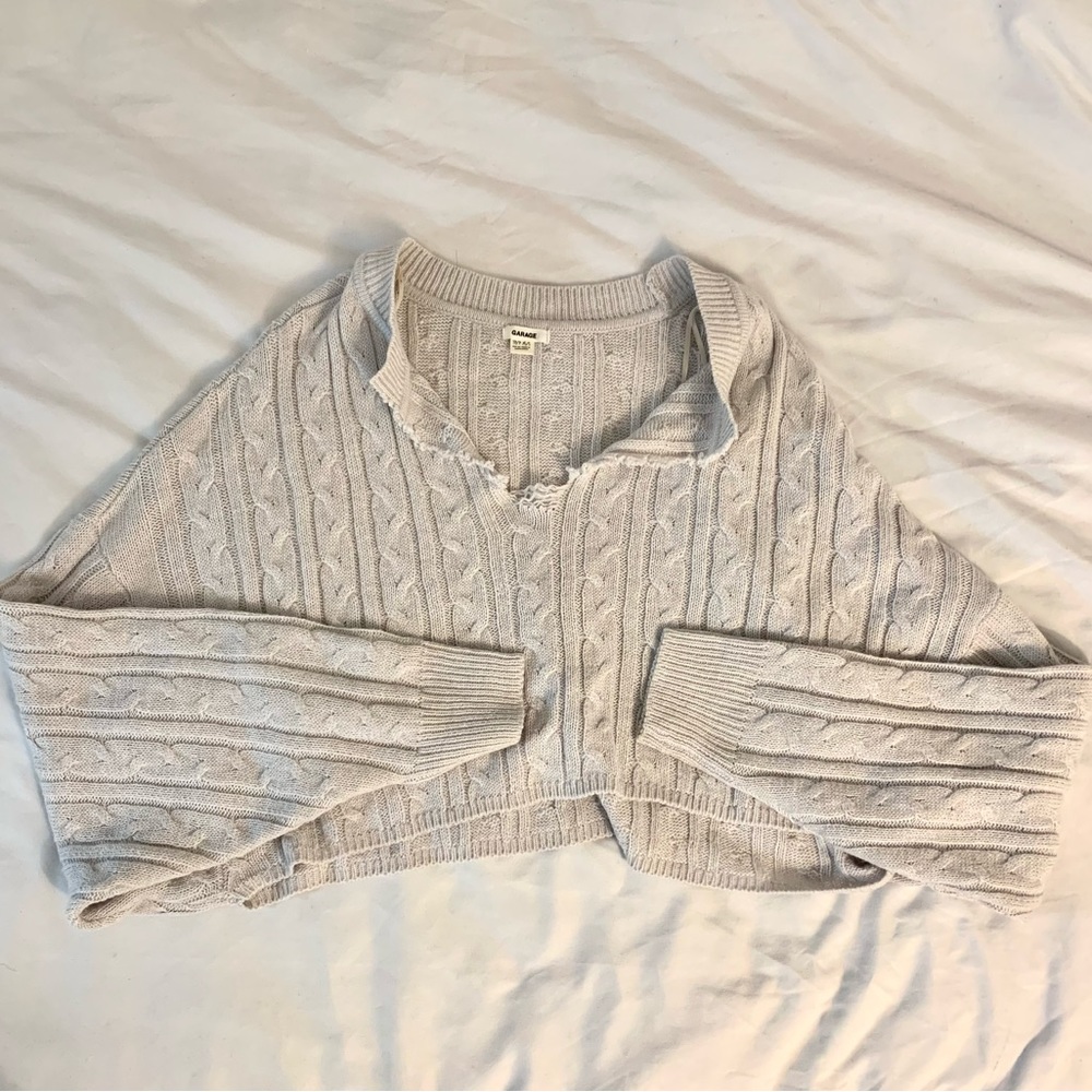 🤍Cropped Baggy Knitted Sweater